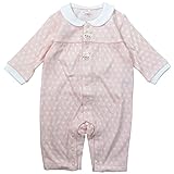 《春秋対応》(日本製) Pample Mousse(パンプルムース) ニット接結ドット柄衿付カバーオール 70cm/PK NO.DP-81509