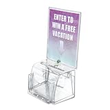 Azar 206009 Large Molded Suggestion Box with Pocket Lock and Key Clear [並行輸入品]