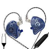 Hifi Kingdom ND VENUSダイナミックドライバー型(1DD)有線インイヤーモニターType-CプラグBlue with Mic