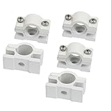 uxcell　パイプクランプ　14mm径　スクリューマウント　ホワイト　プラスチック　5個