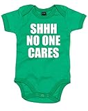 (シーー、誰も気にしない。) Shhh, No One Cares, プリント　ベビースーツ - グリーン/白 12-18 ヶ月