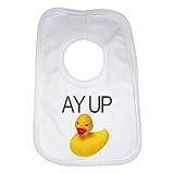 Ay Up Duck Yellow Rubber Duck Baby Bib by 2Personal