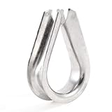 uxcell ワイヤーロープ　シンブル　金具部品　リグ　ステンレス鋼製　A型　シルバー　トーン　18mm