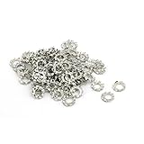 uxcell ロックワッシャー 3mm内径 炭素鋼 亜鉛メッキ 外部鋸歯状 100個入り