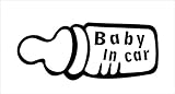 ノーブランド 白 Baby In Car 哺乳瓶 シール ステッカー デカール カッティングシール