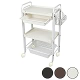 多目的ワゴン 4段 ( 引出し付 ) 幅50×奥行30×高さ88cm 全3色 ホワイト [ エステワゴン ネイルワゴン 美容室ワゴン キッチンワゴン マルチワゴン サイドワゴン キャスターワゴン キャスター付き インテリア 収納 業務用 サ