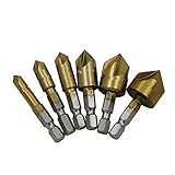 MIRAIS バリ取り 面取りカッター 工具 金属 プラスチック 加工 6mm-19mm チタンコーティング 6本セット MR-BTMTC-0619-6S