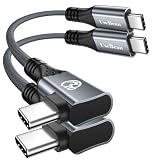 240W USB Cケーブル 短い【0.2M/2本セット】L字 USB C 3.2 Gen 2x2 20Gbps タイプC ケーブル Type C オス - オス 90度 20センチ 4K@60Hz 映像出力 PD3.1 QC 4.0 超急速充電 直角コード ナイロン編組 iPhone16/15/MacBook Pro/iPad Pro/Air/Galaxy S25 S24等全Type-C機器対応