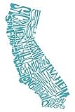 主要都市California by L。A。PopアートTypographyノベルティポスター(選択サイズの印刷) 18x26 Print BM-L4369-4P
