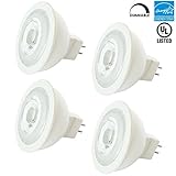 Luxrite LR21301 (4-Pack) 7W MR16 LED Bulb, 12V, 50W Halogen Replacement, Dimmable, Soft White 3000K,