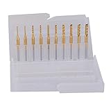 HOZLY A Set of 10pcs チタン 被覆1.0-3.0 PCB 硬質合金製 ツール CNC カッティング ビット ミル　キット For 彫刻機