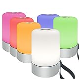 LEDナイトライト – 充電式テーブルランプ、RGBカラーLEDランプタッチパネルで調光機能付き吊り下げループと電源銀行Perfect for Camp、旅行