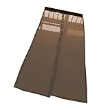 MIRAIS マジックテープ式 玄関用 網戸 キット 万能 風を取り込み 虫を入れさせない 換気 部屋 (ブラウン) MR-MAZIAMR-BR