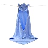 [RADISSY] ベビー バスローブ 赤ちゃん タオル ポンチョ プール フード お風呂 可愛い (水色)