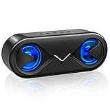 Gaifsuai Bluetooth スピーカー ワイヤレス 18時間連続再生 ポータブル 内蔵マイク ハンズフリー通話 TWS対応 ステレオ スマホ Bluetooth5.0 TFカード AUX対応 LEDライト付き