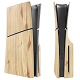 PS5スリムディスク/デジタル版フェイスプレート交換用カバープレート、カスタム木目パターンスキンケースABSサイドシェルPS5スリムコンソール用(ディスク版、ベーシック)