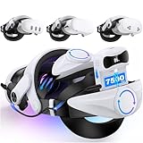 ダブルノブ調節可能エリートストラップ交換用、VRヘッドセットアクセサリー 高速充電7500mAh充電式バッテリー ストラップ強化サポート&快適&圧力軽減のプレイ時間を延長、Quest 3S/Quest 3/Quest 2用ヘッドストラップ