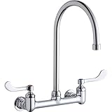 エルケイlk940gn08t4h Ada 8 "センターセット壁マウントサービスシンク蛇口with 8 " Reach、 1.5 GALLON PER MINUTE LK940GN08T4H 1