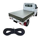 【日本製】SunRise.Co 軽トラック荷台シート 国産シート使用 1.95×2.18m 日本の職人加工 (スタンダード（平ゴム付）, アーミーグリーン, 1.95×2.18（軽トラック）)