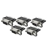 uxcell　5個入り　シルバートーン　ブラック　15ピン　VGA　メス　ジャック　ソケット