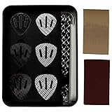 カーボンファイバーギターピック半完成品DIY ギターピックセット 研磨ためのサンドペーパー付き エッジが磨かれていないギターピック