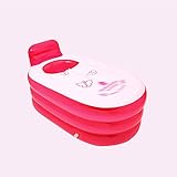 WENJUN インフレータブルバスタブ大人の断熱バックバスタブ肥厚子供のタブ折りたたみタブバブ ( 色 : ピンク ぴんく , サイズ さいず : 130*70*70cm )