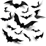 ハロウィン コウモリ 蝙蝠 シール ステッカー 飾り 3D 紙 立体 ウォールステッカー8cm/9cm/12cm/16cm 60点セット 供部屋 パーティー 店舗 装飾 グッズ 壁飾り 店内飾り DIY ハロウィーン 窓飾り パーティー グッズ インテリア