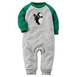 カーターズ Carter's ロンパース マイクロフリース カバーオール ラグラン 長袖 男の子 ポリエステル100% 秋冬 Raglan Fleece Jumpsuit NB (50-55cm) [