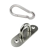 Roos 2ピースステンレススチールSuspended天井フックファン固定ハンガーと304ステンレススチールスプリングバックル L シルバー