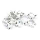 uxcell　パイプクランプ　32mm径　水道パイプ　スクリューマウント　アルミニウム合金　10個