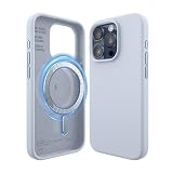 elago 磁気シリコンケース iPhone 15 Proケース 6.1インチ すべてのMagSafeアクセサリーに対応 - 内蔵マグネット ソフトグリップシリコン 耐衝撃 (ライトブルー)