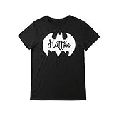 ベイビーボーイズガールズパパマッチングTシャツブラックコットンバットプリントトップス (キッド-4)