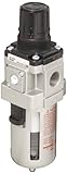 SMC AW30-F03 Filter/Regulator, Polycarbonate Bowl with Bowl Guard, 5 Micron, Manual Drain, Relieving