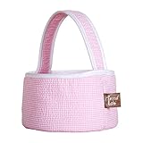 Trend Lab Pink Gingham Seersucker Collapsible Round Caddy by Trend Lab