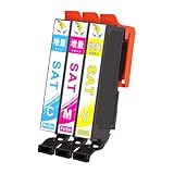 【稲妻トナー】SAT-C+M+Y 各1本 サツマイモ(さつまいも) インク 互換インクカートリッジ SAT-6CL 【純正品併用/大容量タイプ/残量表示/個包装】対応機種: EP-712A 713A 714A 715A 716A 812A 813A 814A 815A 816A