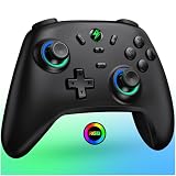 Switch コントローラー Switch1/2代対応 7色RGBライト スリープ解除 スイッチ コントローラー 無線 1000mAh大容量 6軸ジャイロセンサー 3階段TURBO 4段階振動 プロコン Switch2/Switch/Lite/OLED 対応