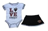 Arizona Diamondbacks I Love Diamondbacksの女の子の幼児サイズ0 – 3 Months Onesie /ボディスーツとスカート – フリル付き袖クリーパー