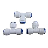 Malida 3/8" 3-Way Union Tee Tube Quick Connect Push Fit RO Water Reverse Osmosis (Pack of 3) [並行輸入品]