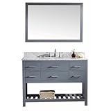 Virtu USA ms-2248-wmro-gr Transitional 48-inch Singleシンク浴室洗面化粧台セット、グレー
