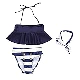 (プタス)Putars 子供用 ガールズ 水着 ビキニ 上下セット ヘアバンド付き 縞模様 快適 水泳 スイミング ビーチ 温泉 キッズ水着 かわいい オシャレ ファッション 1-5歳