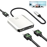 USB C HDMI 変換アダプタ hdmi 分配器 デュアル HDMIアダプター 2-in-1 type-c ドッキングステーション Hdmi 2つ 同時出力 ハブ タイプC Hub 4K@60Hz対応 100W TypeC PD充電 マルチ ディスプレイ 3画面 拡張 MST デュアルモニター