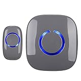 SadoTech Model C ワイヤレスドアベル 動作範囲500フィート以上 50チャイム以上 レシーバー用電池不要 (多様な色) ST-FX-C-GRAY