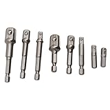 Honel ソケットアダプターセット 8本組 差込角 六角軸シャンク延長ドリルバー 6.35(1/4)・9.5(3/8)・12.7(1/2)mm用