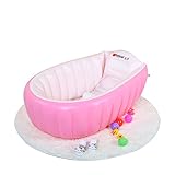Shengxia幼児用インフレータブル赤ちゃん浴槽幼児旅行折りたたみノンスリップBathing Tub 38.6 x 25.2 x 11 inches ピンク