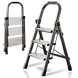 SnailM-JOY 脚立 アルミ 折り畳み 踏み台 3段 4段 5段 持ち手付き 折りたたみ 梯子 耐荷重150kg 軽量 持ち運び 室内 屋外 おしゃれ 滑り止め付き 安全 多機能 掃除