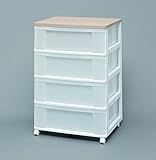 引き出し 衣類 収納 木天板使用 ウッドトップチェスト ホワイト/フレンチオーク 654