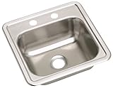 Elkay D115152 Dayton 15-Inch by 15-Inch Stainless Steel Two-Hole Bar Sink Satin Finish [並行輸入品]