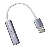 Fenteer アルミニウム合金 約190x15x7mm USBタイプ-C→AUX オーディオ 3.5mm ジャック ヘッドフォン マイク アダプタ 全4色 - グレー