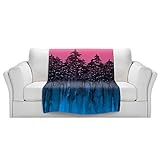 ブランケットウルトラソフトFuzzy 4サイズ！DIANOCHEデザインからby Julia Di Sano Forest TreesピンクブルーホームDecor Unique Designer芸術的