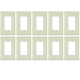 Enerlites 1-gang Screwless壁プレートカバー、壊れない、子安全 – ホワイト、ライトアーモンド、ブラック 1 Gang - 10 Pack SI8831-LA